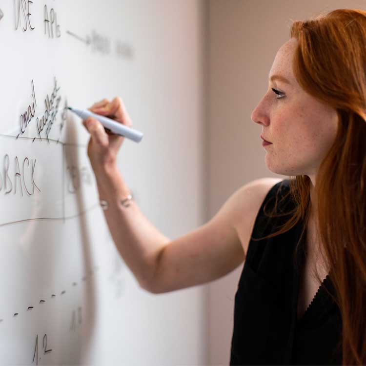 Strategic Planning - Capacity Building & Leadership - woman writing on whiteboard